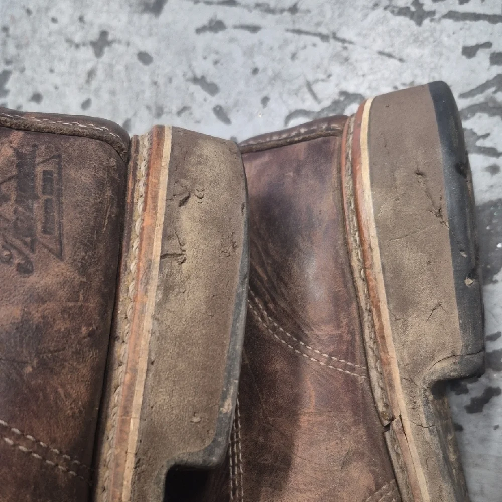 Men's Brown Leather Work Boots - Classic Lace-Up
